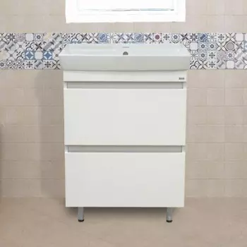 Тумба под раковину Misty Енисей 50 белая глянцевая