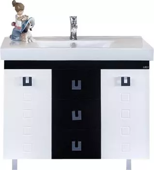 Тумба для комплекта Misty Эллада 100 белая, черная