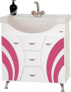 Тумба для комплекта Misty Каролина 70 розовое стекло