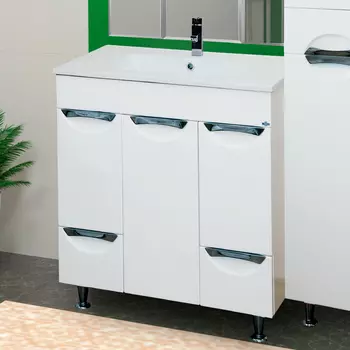 Тумба для комплекта Misty Кристи 75 белая эмаль