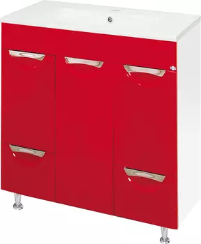 Тумба под раковину Misty Кристи 75 красная