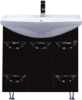 Тумба для комплекта Misty Орхидея 85 черная эмаль