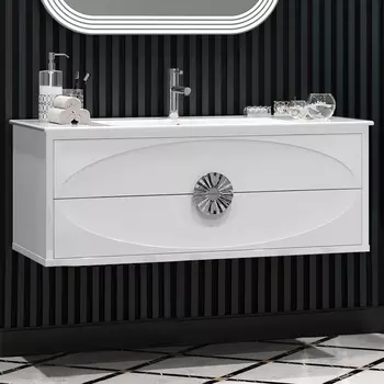 Тумба для комплекта Opadiris Ибица 120 подвесная белая, фурнитура хром