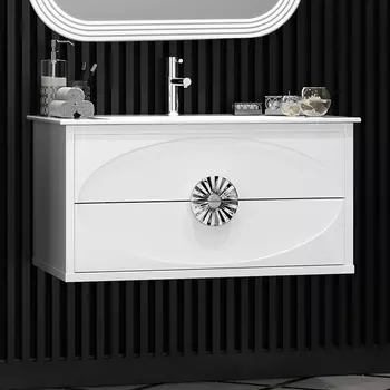 Тумба под раковину подвесная Opadiris Ибица 90 белый фурнитура хром