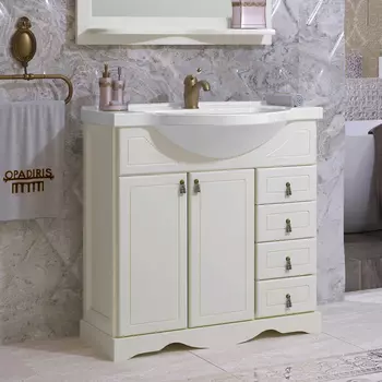 Тумба для комплекта Opadiris Клио 85 напольная, слоновая кость