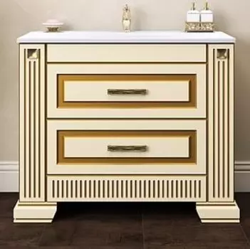 Тумба для комплекта Opadiris Оникс 100 золотая патина