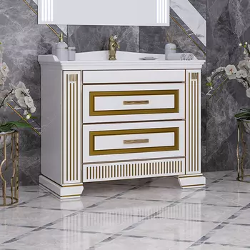 Тумба под раковину Opadiris Оникс 100 белый, золото