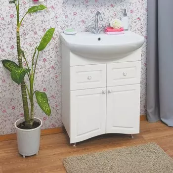 Тумба под раковину Sanflor Софи 65 белая матовая