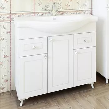 Тумба под раковину напольная Sanflor Софи 85 белый матовый