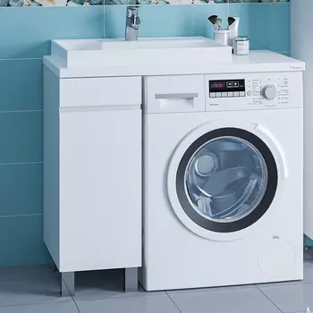 Тумба под раковину над стиральной машиной Санта Марс 29 белый