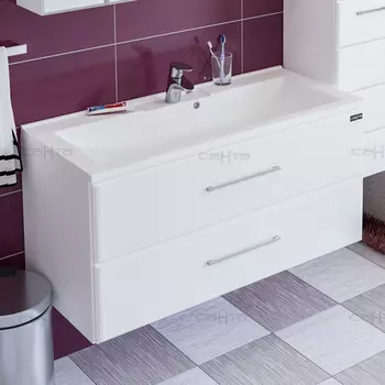 Тумба под раковину подвесная Санта Омега 100 белый