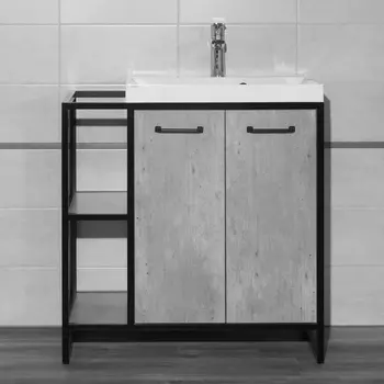 Тумба под раковину напольная Style Line Лофт 80 серая, бетон