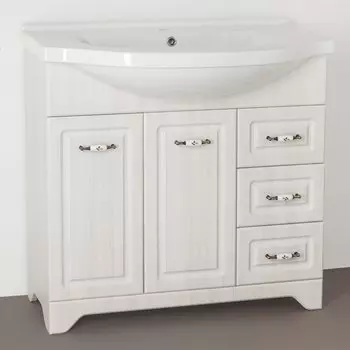 Тумба под раковину Style Line Олеандр 90 бежевая, рельеф пастель