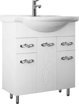 Тумба под раковину Style Line Венеция 75 белая глянцевая