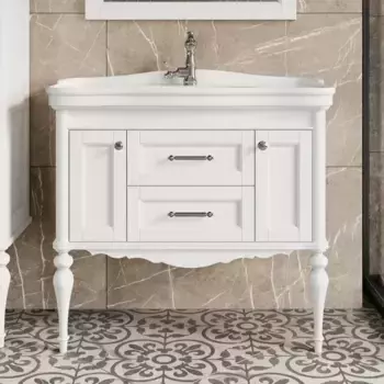 Тумба дпод раковину ValenHouse Эстетика 95 белый ручки хром