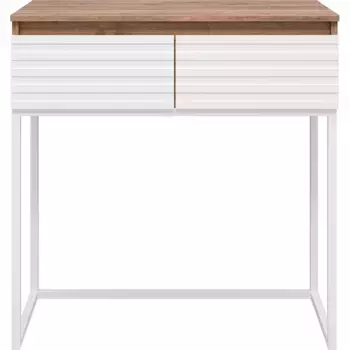 Тумба на металлокаркасе Brevita Dakota 80 белый, светлое дерево белый матовый, дуб галифакс олово