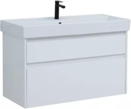 Тумба Nova Lite 100 2 ящ. цв. бел. глянец (242581)