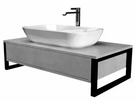 Тумба под раковину 1MarKa Grunge Loft 100 светло-серая