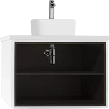 Тумба под раковину открытая Aquaton Брук 80 белый-темное дерево