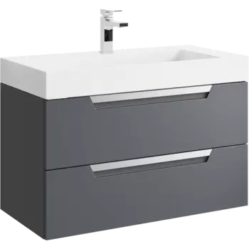 Тумба под раковину без столешницы Aqwella Cube 90 серая матовая