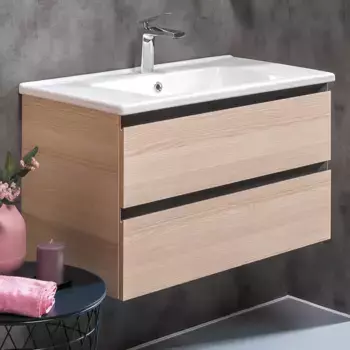 Тумба под раковину Armadi Art Capolda 85 светлое дерево - черный