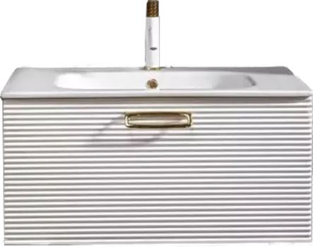 Тумба под раковину Armadi Art Vallessi Avangarde 80 Linea, белая с золотом