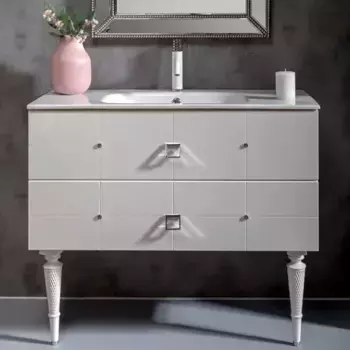 Тумба под раковину Armadi Art Vallessi Avangarde 841-100-WCR 100, подвесная, белый глянец, хром