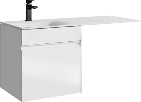 Тумба под раковину без столешницы Aqwella Duet 53 подвесная, под стиральную машину, белая