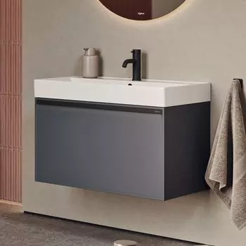 Тумба под раковину без столешницы Aqwella Pure 80 серая