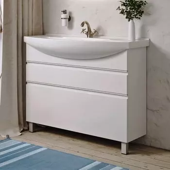 Тумба под раковину без столешницы Aqwella Rodos 105 напольная, белая