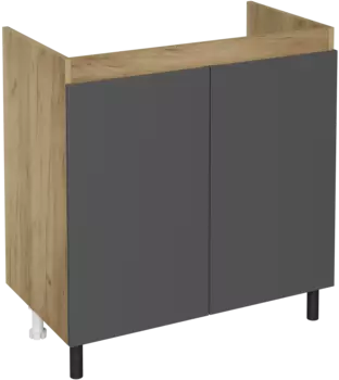 Тумба под раковину без столешницы DIWO Кострома 80 напольная, антрацит