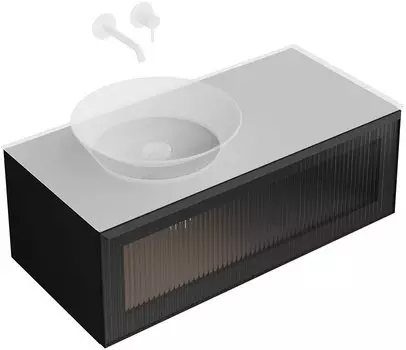 Тумба под раковину без столешницы KERAMA MARAZZI Iconico 100 подвесная, 1 ящик, черная