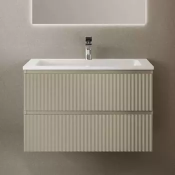 Тумба под раковину без столешницы Raval Coste 80 подвесная, 2 ящика, светло-коричневая