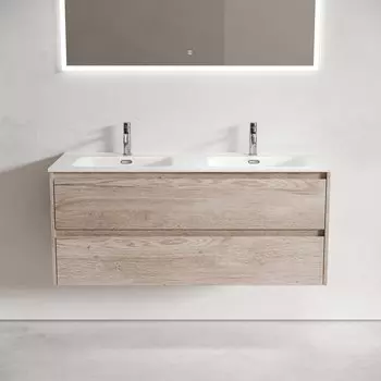 Тумба под раковину без столешницы Sancos Libra 120 двойная, дуб галифакс натуральный