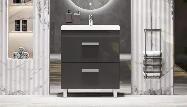 Тумба под раковину без столешницы Velvex Orlando 70 серая