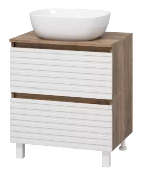 Тумба под раковину Brevita Dakota 60 темное дерево - белая