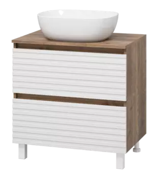 Тумба под раковину Brevita Dakota 70 напольная, дуб галифакс олово, белый