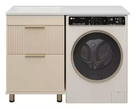 Тумба под раковину Brevita Enfida 60 напольная, под стиральную машину, бежевая