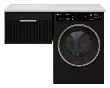 Тумба под раковину Brevita Enfida 60 подвесная, под стиральную машину, черная