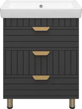 Тумба под раковину Brevita Gloster 70 напольная серый матовый