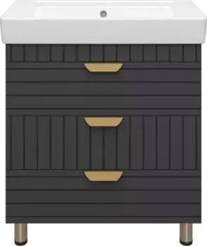 Тумба под раковину Brevita Gloster 80 напольная серый матовый