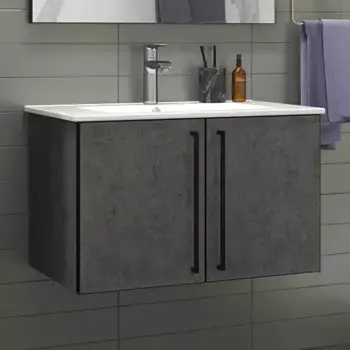 Тумба под раковину Brevita Rock 75 бетон темно-серый (ROCK-06075-50-2)