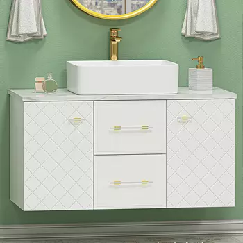 Тумба под раковину Brevita Shanel 100 подвесная, белая