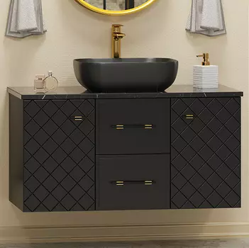 Тумба под раковину Brevita Shanel 100 подвесная, черная