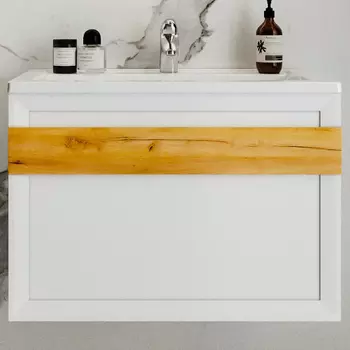 Тумба под раковину Бриклаер Берлин 80 белый глянец (4627125416088)