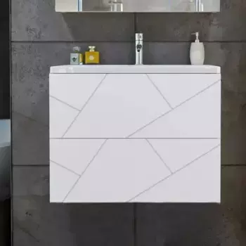 Тумба под раковину Бриклаер Кристалл 70 белая матовая (4627125415951)