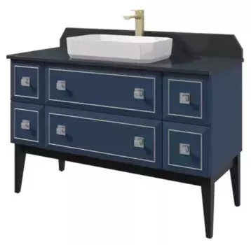 Тумба под раковину Caprigo Metropol 125 синий матовый, морская волна