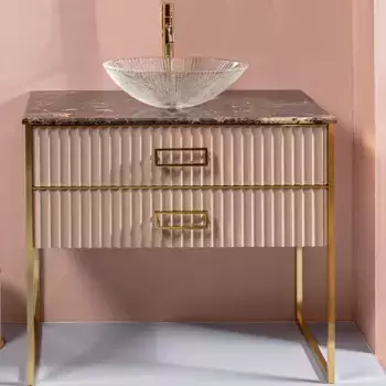 Тумба под раковину Armadi Art Monaco 100 для столешницы капучино, золото