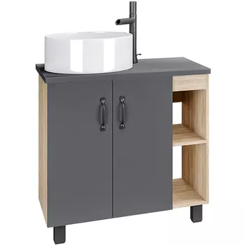 Тумба под раковину Grossman Флай 80 дуб сонома, серая