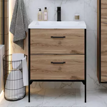 Тумба под раковину Grossman Неро 65 альпийский дуб, черный